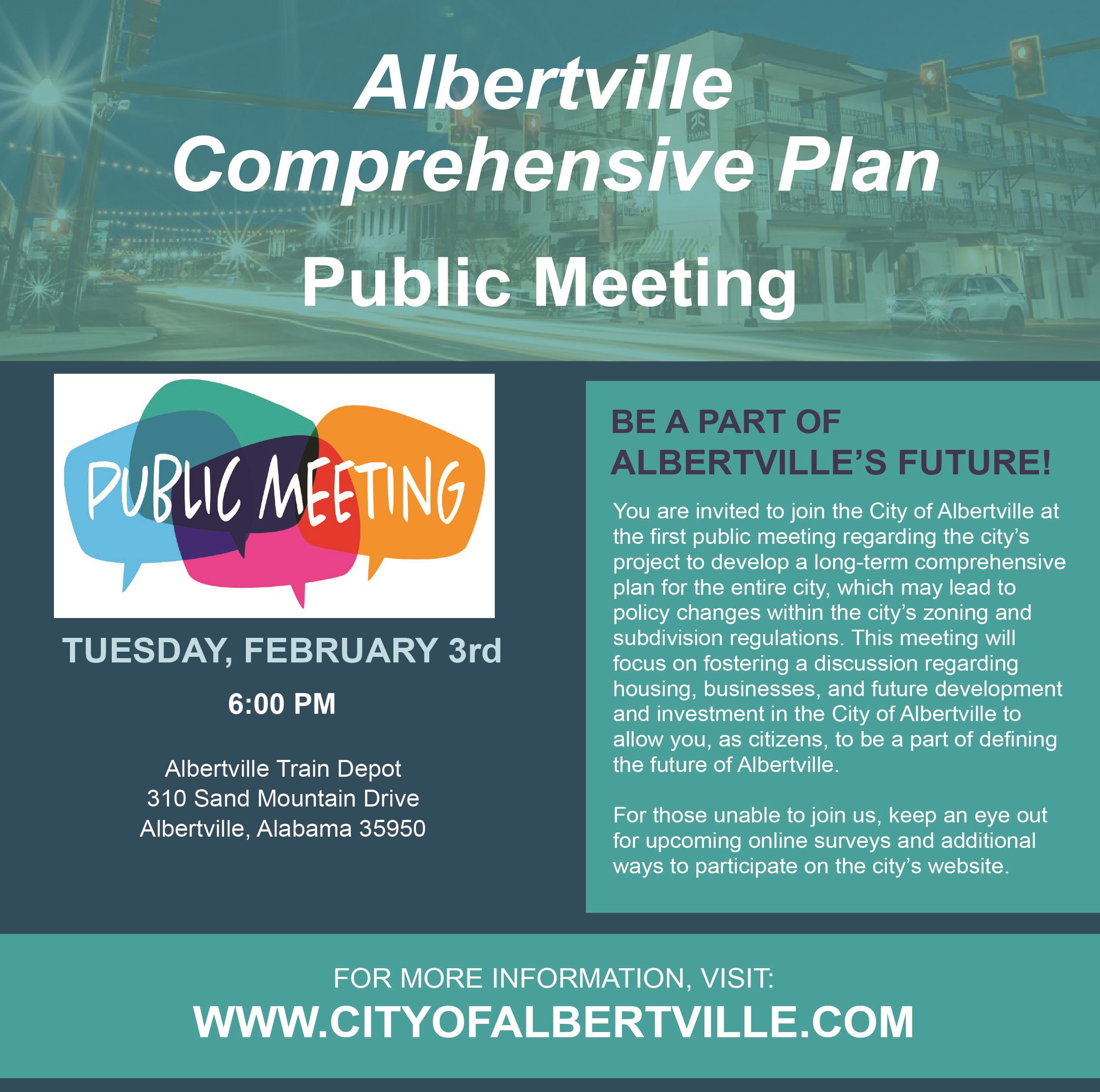 Public meeting invitation graphic